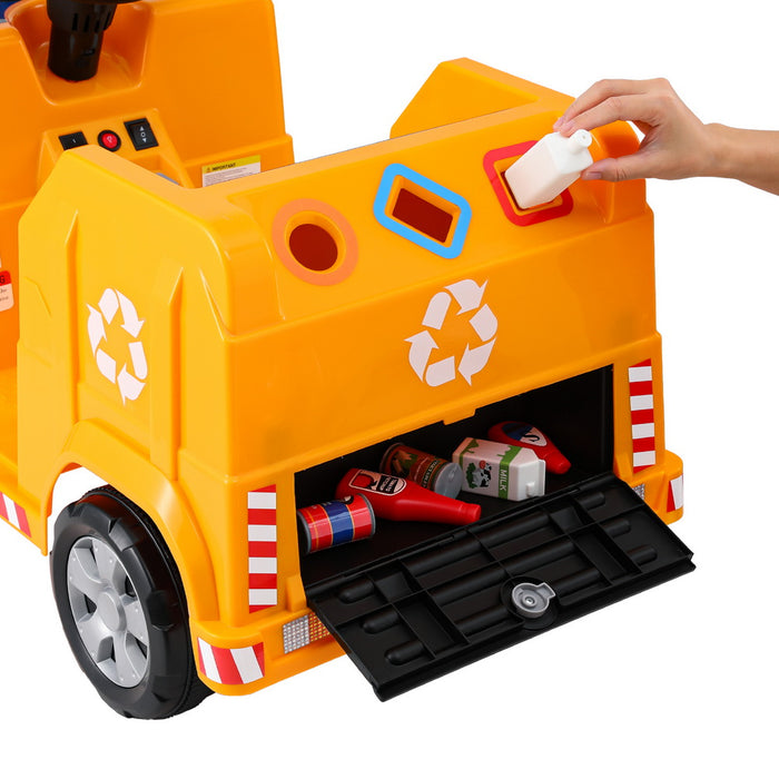 Rigo Kids Ride On Car Garbage Truck Police Light 12V Electric Toys
