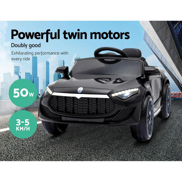 Rigo Maserati Inspired Kids Electric 12v Ride On Car With Remote Control | Black - LittleHoon's