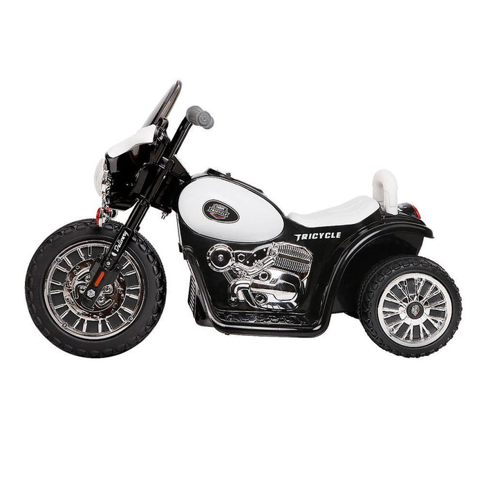 Rigo Kids Ride On Motorbike Motorcycle Toys Black White - LittleHoon's