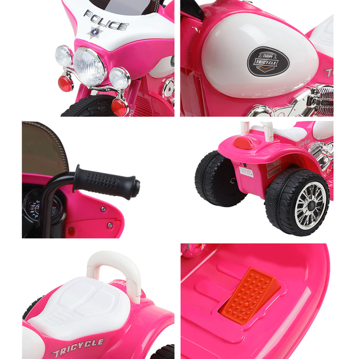 Police Harley Davidson inspired Rigo 6v Kids Ride On Motorbike | Pink