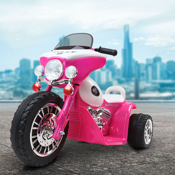 Police Harley Davidson inspired Rigo 6v Kids Ride On Motorbike | Pink