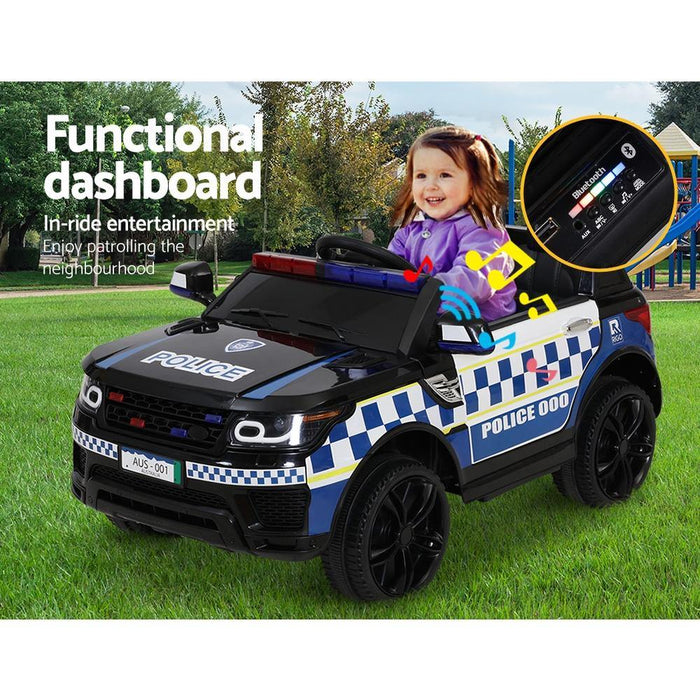 Rigo Kids Ride Car Inspired Patrol Police Electric Toy Cars Black - LittleHoon's