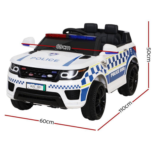 Rigo Kids Ride On Car Inspired Patrol Police Electric Powered Toy Cars White - LittleHoon's