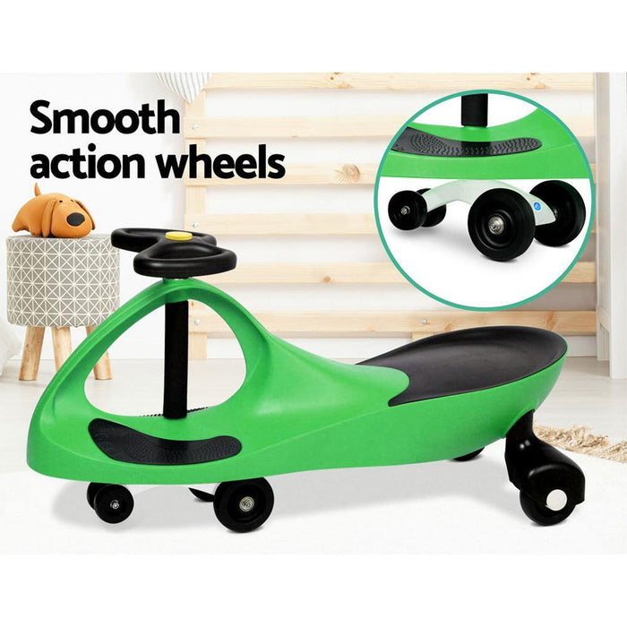 Rigo Kids Ride On Swing Car  -Green - LittleHoon's