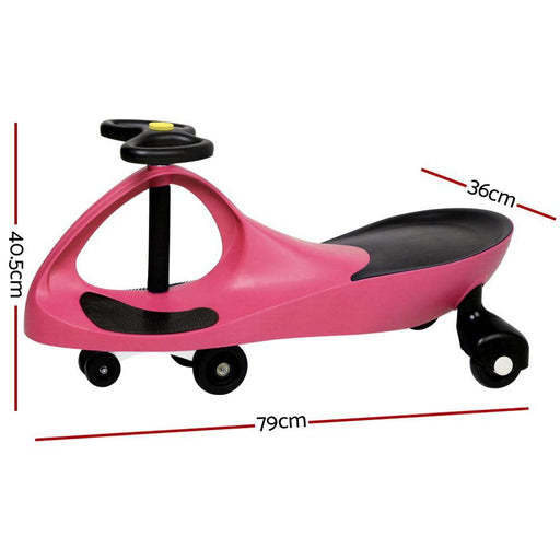 Rigo Kids Ride On Swing Car  - Pink - LittleHoon's