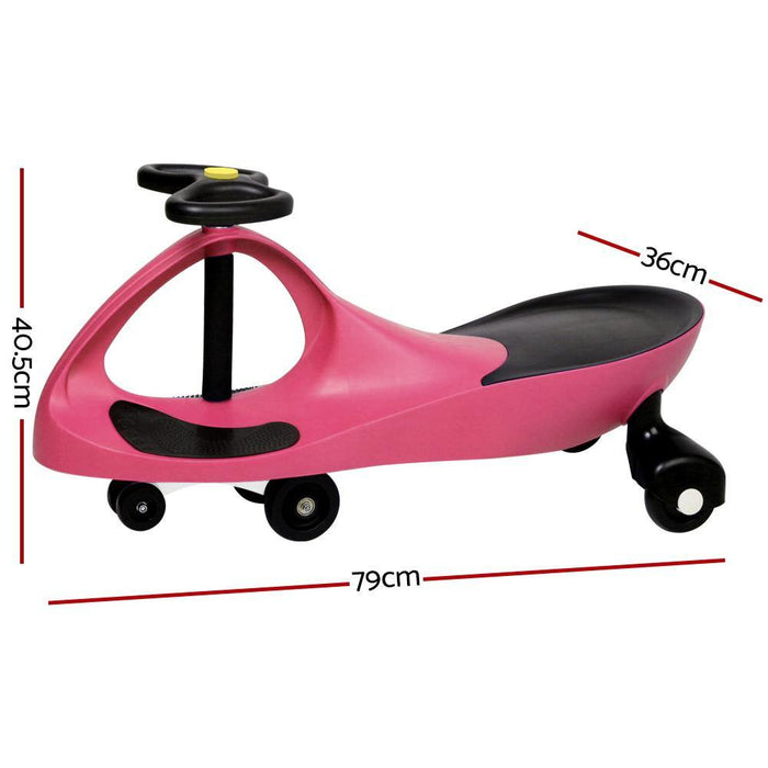 Rigo Kids Ride On Swing Car  - Pink - LittleHoon's