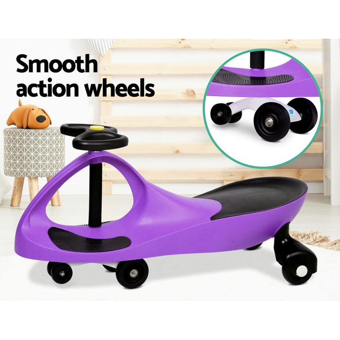 Rigo Kids Ride On Swing Car - Purple - LittleHoon's