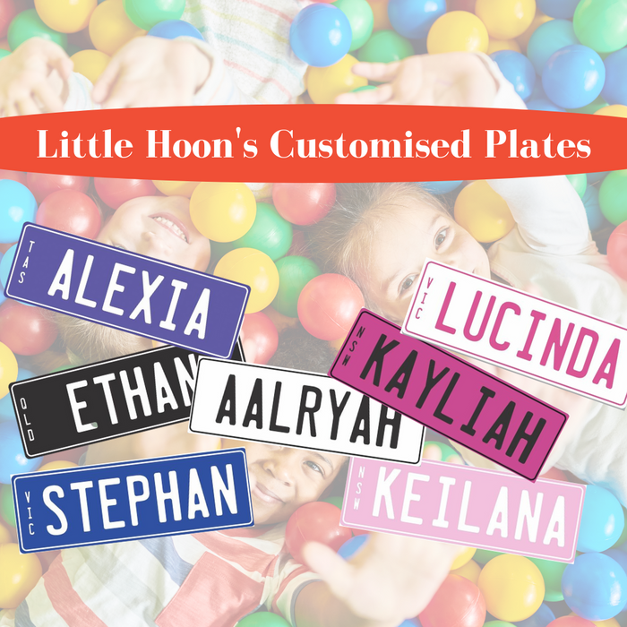 Kids Personalised Number Plates | Little hoons