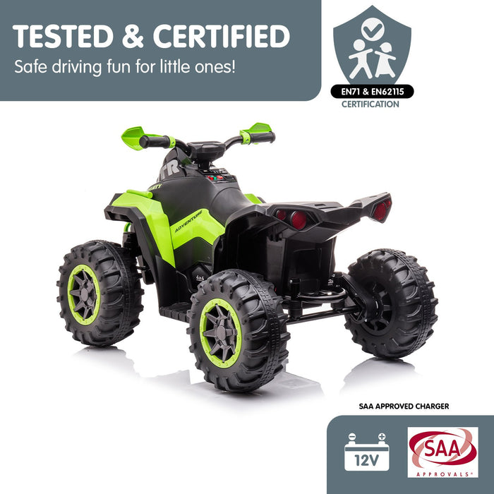 Kahuna GTS99 Kids Electric Ride On Quad Bike Toy ATV 50W - Green